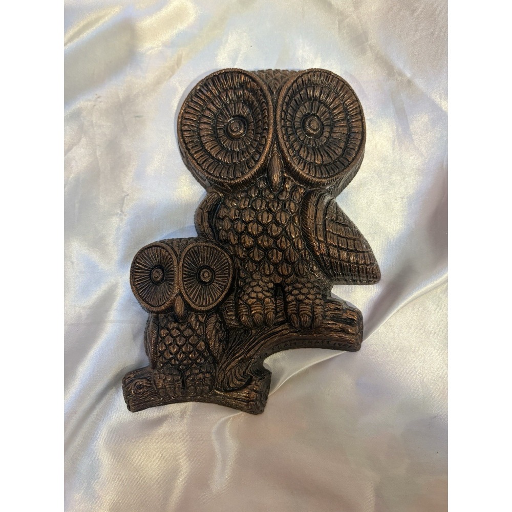 Vintage Retro Owl Owls 1982 Foam Craft Plaque Wall Hanging Art Deco Retro